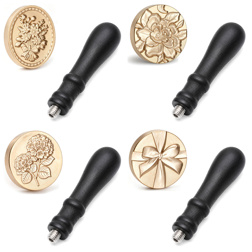 Wax Seal Stamp Set - Removable Brass Head Wax Seal Stamp