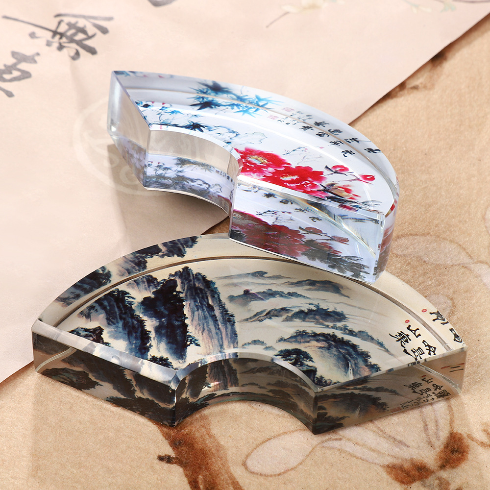 Creative Fan-shaped Crystal Pa - Paper Weight Crystal review and price