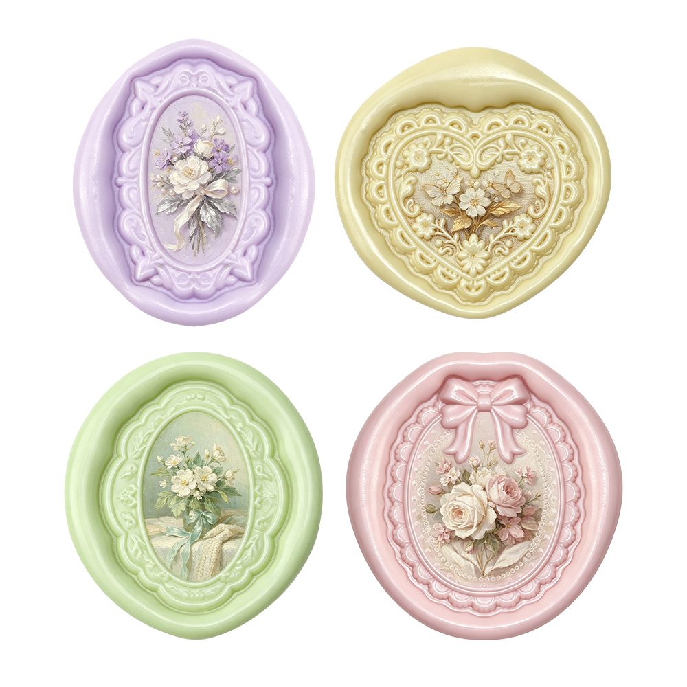 Floral Bow Lace Frame Blank Wa - Wax Seal Stamp Set review and price
