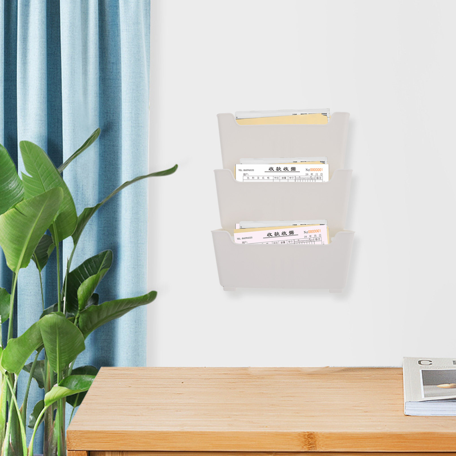 1Set Wall File Organizer Clear - Magazine Holder Rack review and price