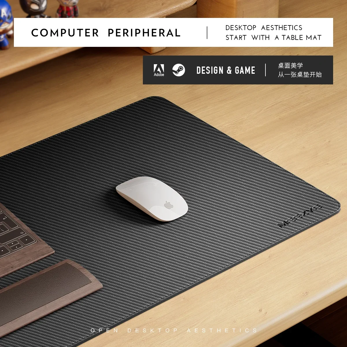 Carbon Fiber Texture Leather M - Leather Desk Pad review and price